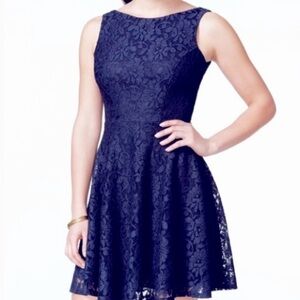 Zunie Sleeveless Lace Skater Dress